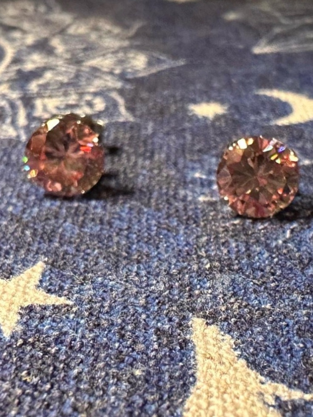 14K Gold Pink Crystal Stud Earrings 💗✨